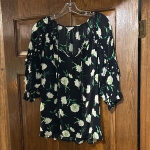 Cato Black and White Floral Blouse